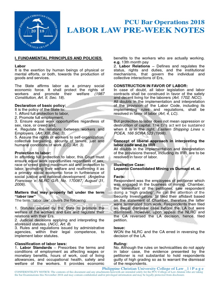 Labor Law Principles and Policies Overview | PDF | United States Labor ...