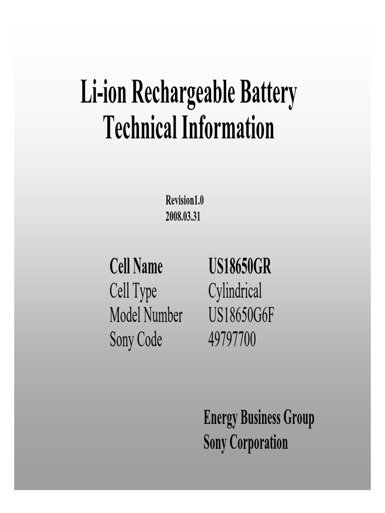Datasheet Bateria SF Us18650gr | Download Free PDF | Rechargeable ...