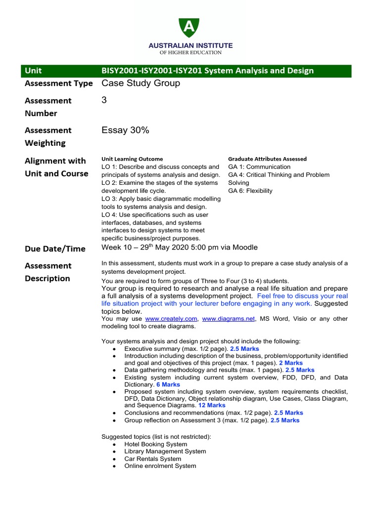 Systems Analysis Case Study Guide | PDF | System | Case Study