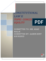 Constitutional Law Ii: Topic-Concept of Equlity