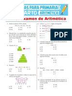 Primer Examen de Aritmética para Cuarto de Primaria PDF