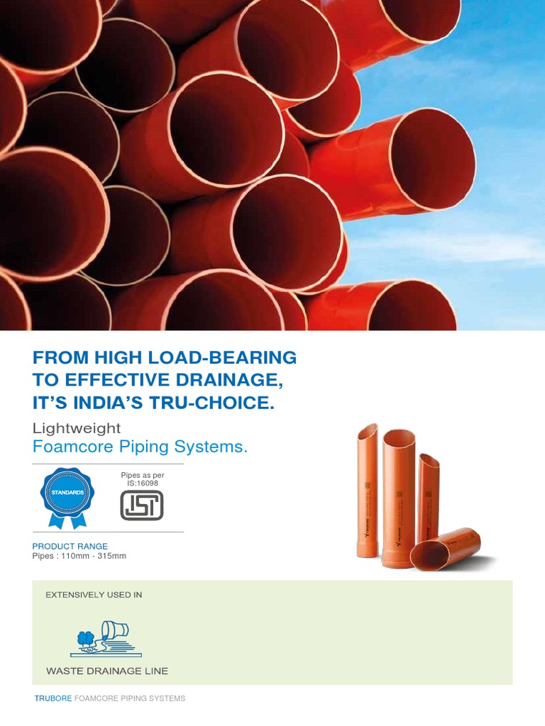 Foam Core Pipes and Fittings Trubore Pipes PDF Polyvinyl Chloride