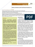 Sociodemographic Distribution of Patients With Fixed Dental Prosthesis in A Developing Economy