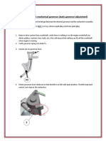 Instructions To Set Mechanical Governor (Static Governor Adjustment)