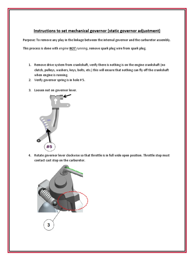 Mechanical Governor Adjustment Guide | PDF | Throttle | Clutch