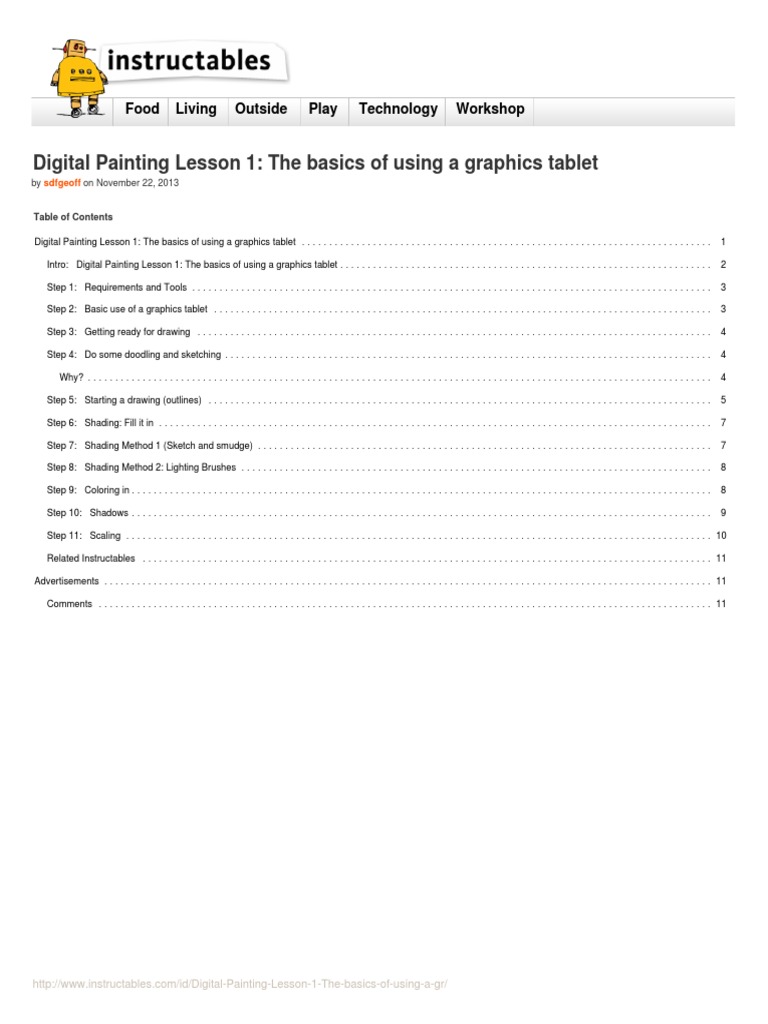 Digital Painting Basics with Graphics Tablet | PDF | Drawing | Adobe ...