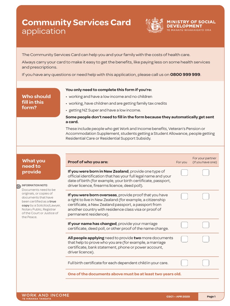 Community Services Card Application Guide | PDF | Pension | Retirement
