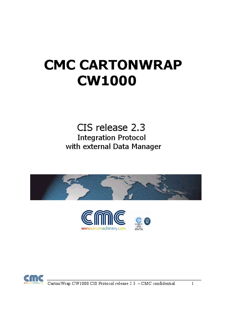 CMC Cartonwrap CW1000: CIS Release 2.3 | PDF | Barcode | Port (Computer ...