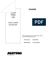 Lavadora - Maytag - Repair Part List - MAV385SAWW