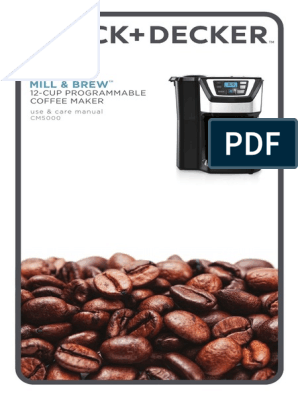 Black and Decker Mill and Brew CM5000B Manual, PDF, Coffee