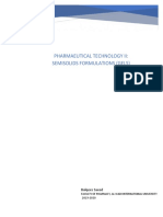 Pharmaeutical Technology Ii: Semisolids Formulations (Gels) : Balqees Saeed