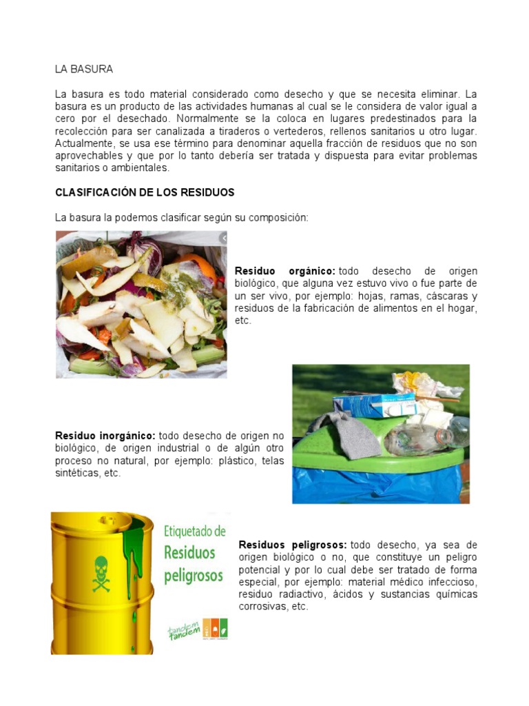 Origen y consecuencias de la basura | PDF | Residuos | Vertedero