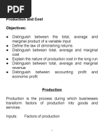 Unit 7 - Cost and Production