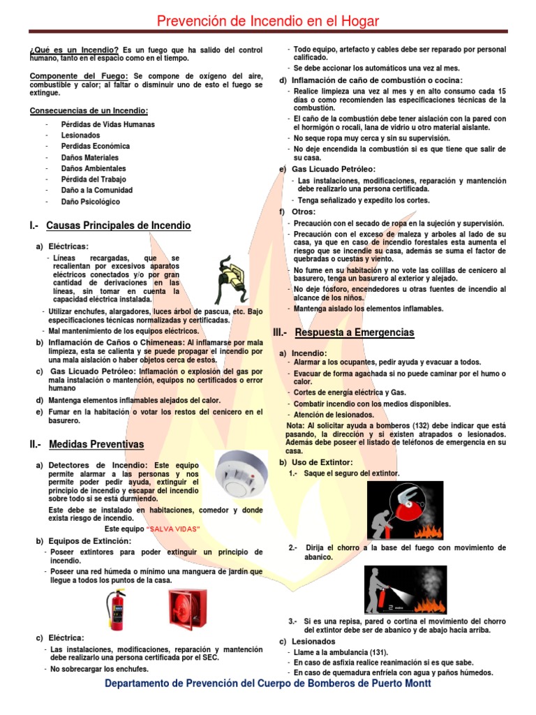 Prevención de Incendios en el Hogar | PDF | Combustión | Desastres y ...