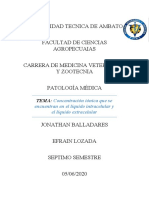 Concentración Iónica Que Se Encuentran en El Líquido Intracelular y El Líquido Extracelular