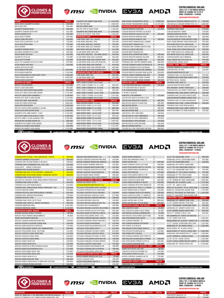 Precios de Componentes PC 2023 | PDF | Hardware de la computadora ...