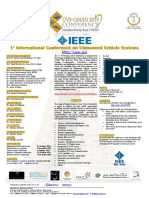 1 International Conference On Unmanned Vehicle Systems: Selected Papers Will Be Published in Ieeexplore