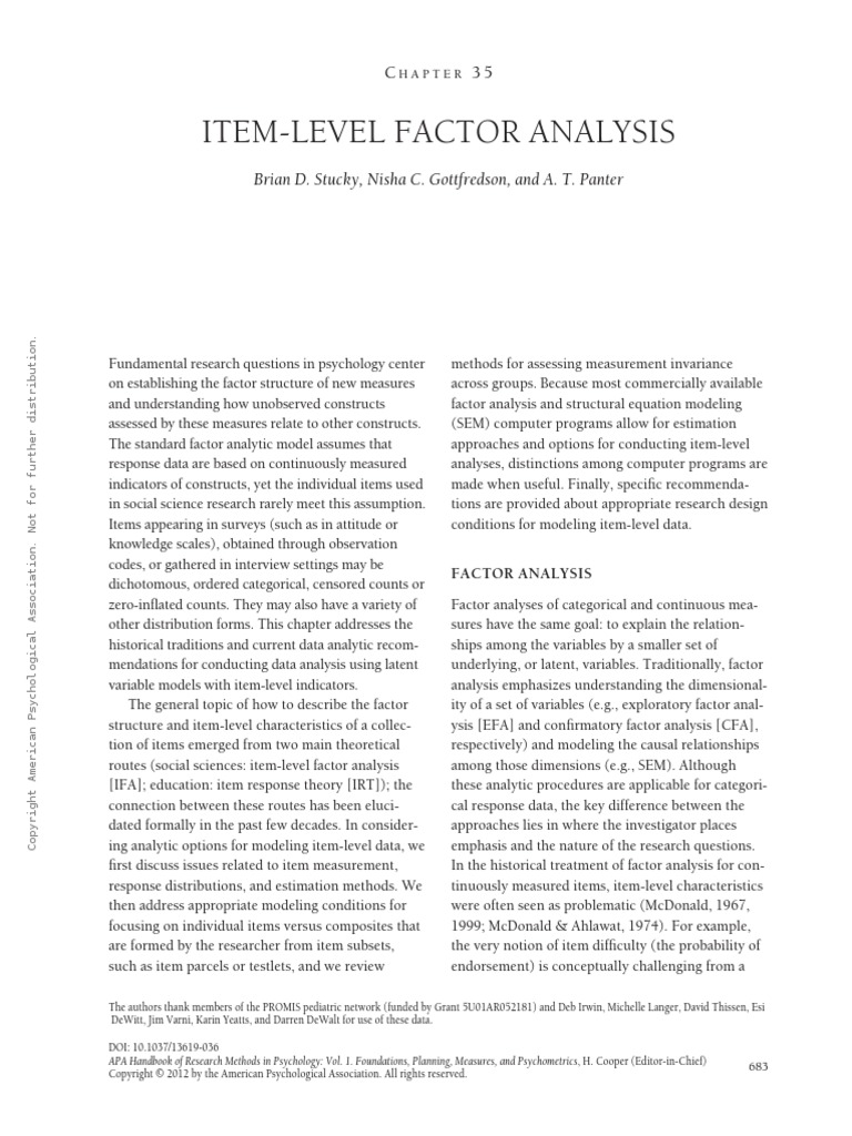 Item-Level Factor Analysis | PDF | Factor Analysis | Structural ...