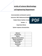 Sytem Respone Characterstic