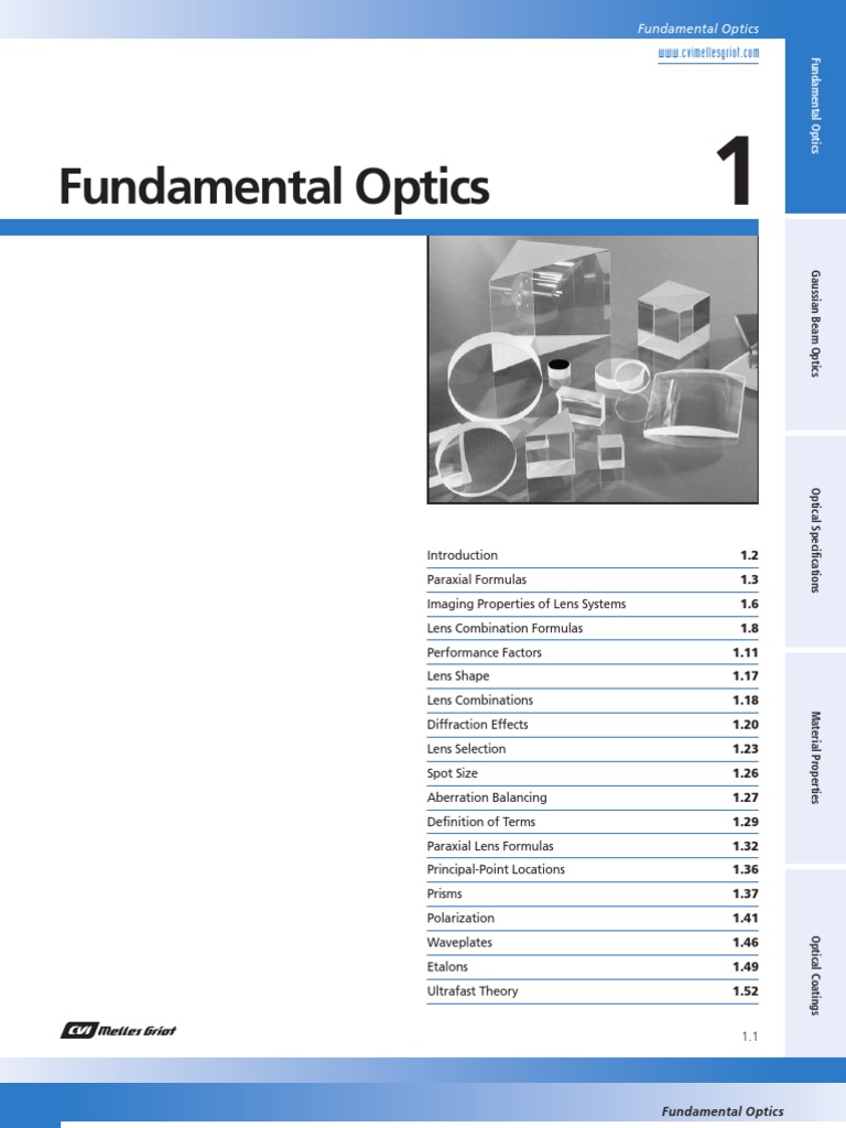 Fundamental Optics PDF Lens (Optics) Optics