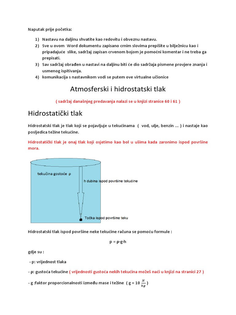 Hidrostatski Tlak PDF | PDF