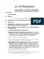 Order of Business: Proposed Provincial Ordinance No. 6-2019 An Ordinance