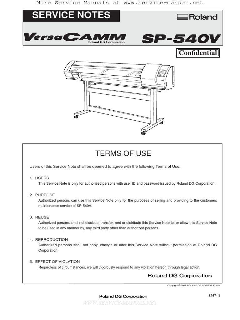 ROLAND VersaCamm SP 540V Service Manual Direct Download PDF | PDF |  Electrical Wiring | Electromagnetism