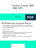 RAB Dan Proyeksi Aruskas, BEP, IRR, NPV