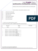 Listening Skills Practice: Travelling Abroad - Exercises: Preparation