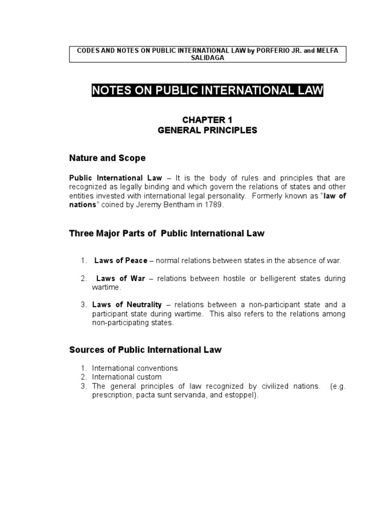 Public International Law Notes
