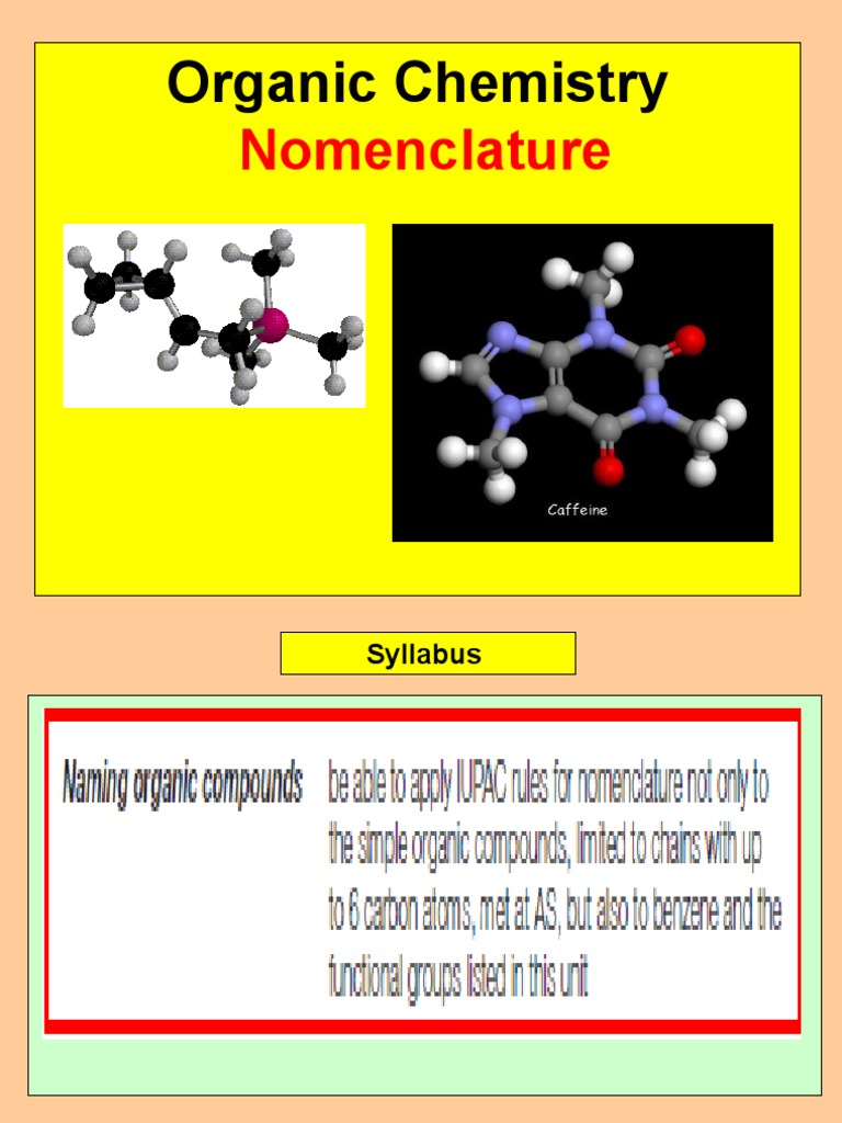 Organic Compound Nomenclature Guide | PDF | Functional Group | Amine
