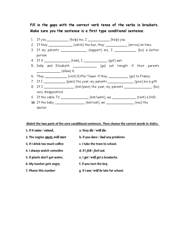 Fill in The Gaps With The Correct Verb Tense of The Verbs in Brackets ...
