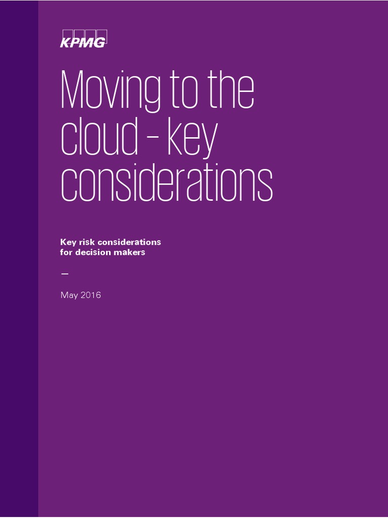 Moving To The Cloud Key Considerations PDF Platform As A Service