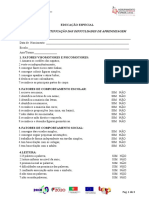 FICHA DE IDENTIFICAÇÃO DAS DIFICULDADES DE APRENDIZAGEM