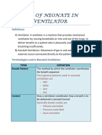 Care of neonate on ventilator