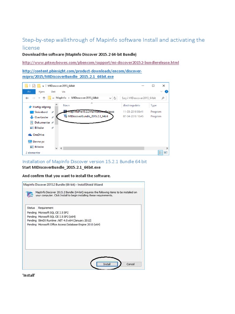 Installing and Activating MapInfo 15.2 | PDF