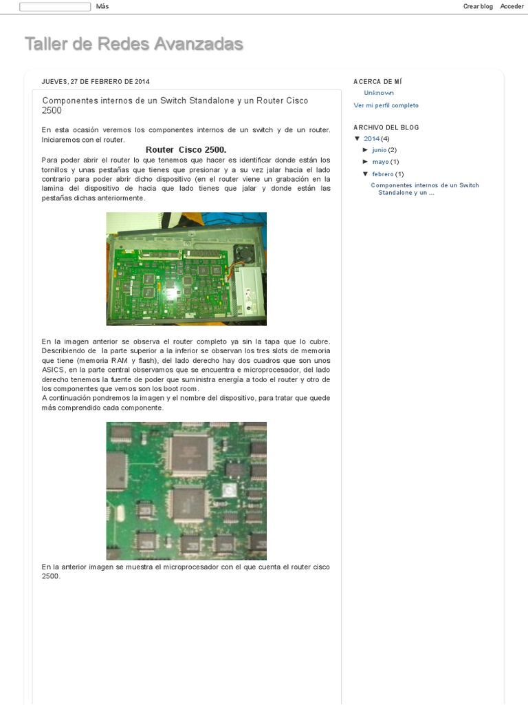 Taller de Redes Avanzadas - Componentes Internos de Un Switch ...