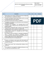 Checklist For Covid19 Prevention Measures PDF