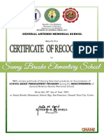 Certificate of Recogntion (BENCHMARKING)