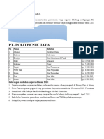 Pt. Politeknik Jaya: Job Sheet 1 Pajak Penghasilan Pasal 21 Pengantar