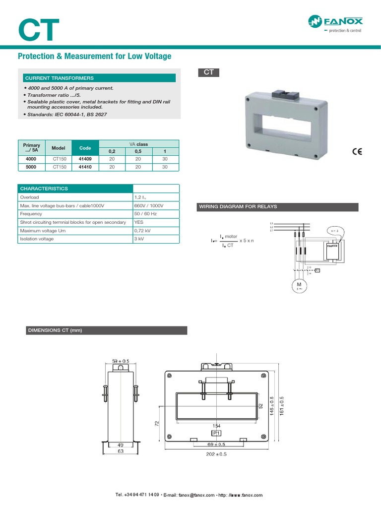 Current Transformers CT Specifications | PDF | Components | Electrical ...