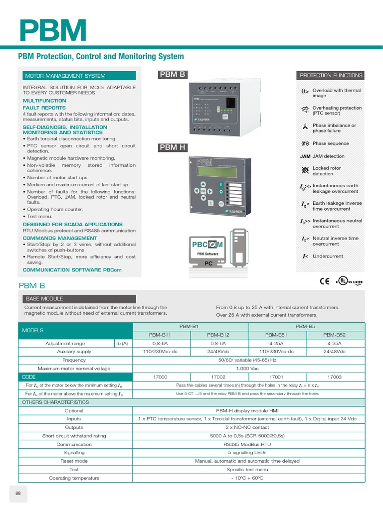 PBM Motor Control and Protection System | PDF | Relay | Transformer