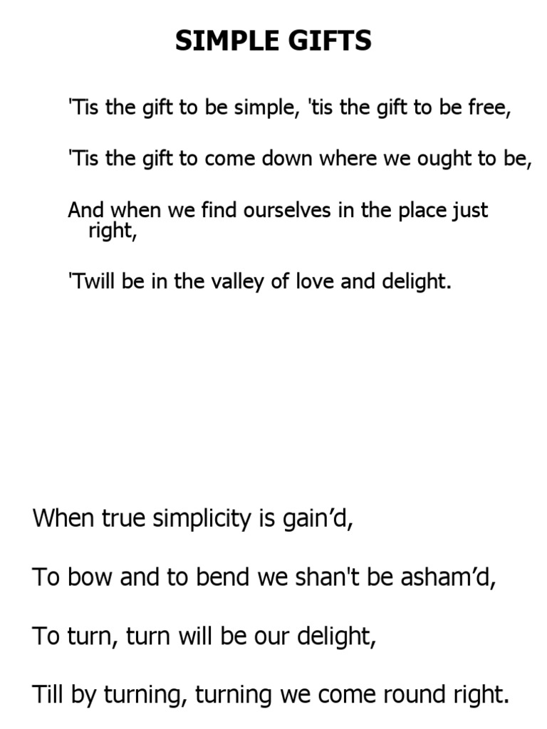 Simple Gifts | PDF | Poetry