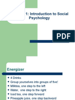 Chapter 1: Introduction To Social Psychology