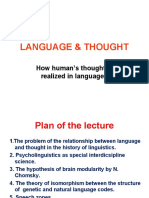 Language & Thought: How Human's Thought Is Realized in Language?
