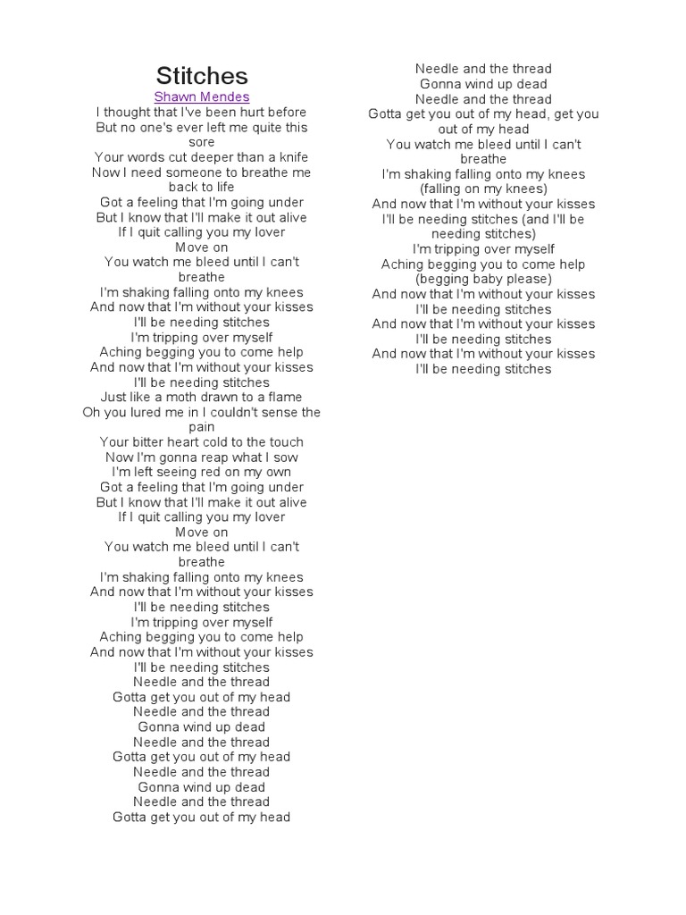 Stitches: Shawn Mendes | PDF | Surgical Suture