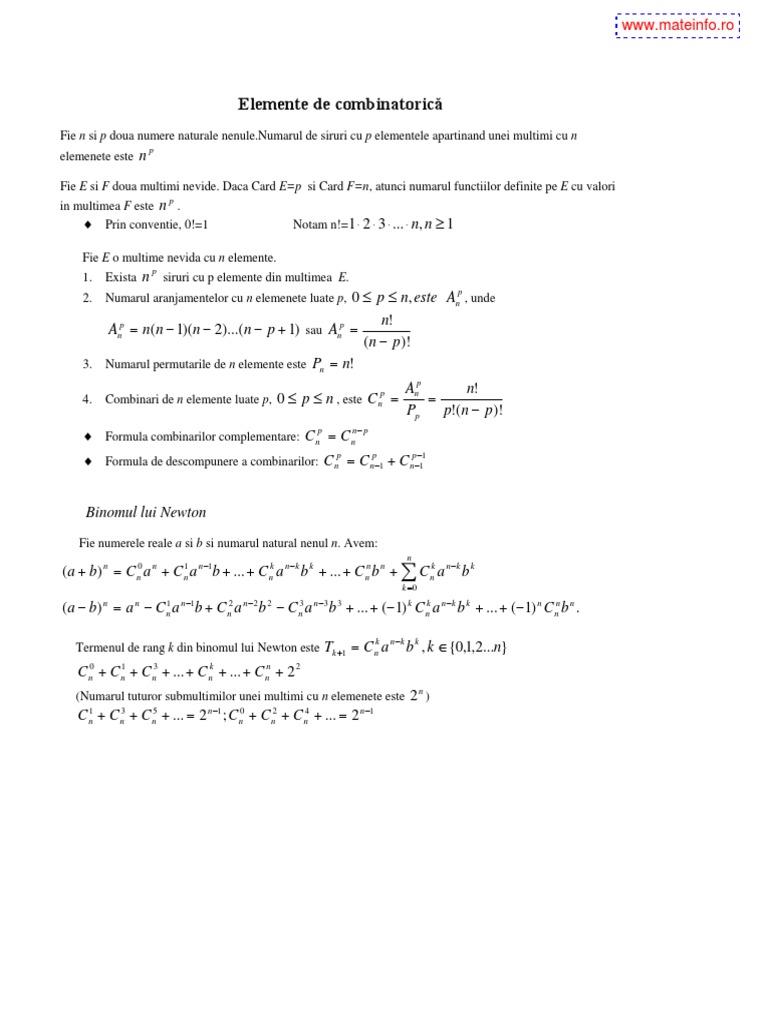 Elemente de Combinatorica PDF | PDF