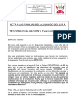 Criterios de Calificación - Nota A Las Familias