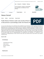 Public Notice: Petition Under Sub-Rule (6) of Rule 6 Regarding Submission of Documents in Proceedings Under The Patents Act, 1970 PDF