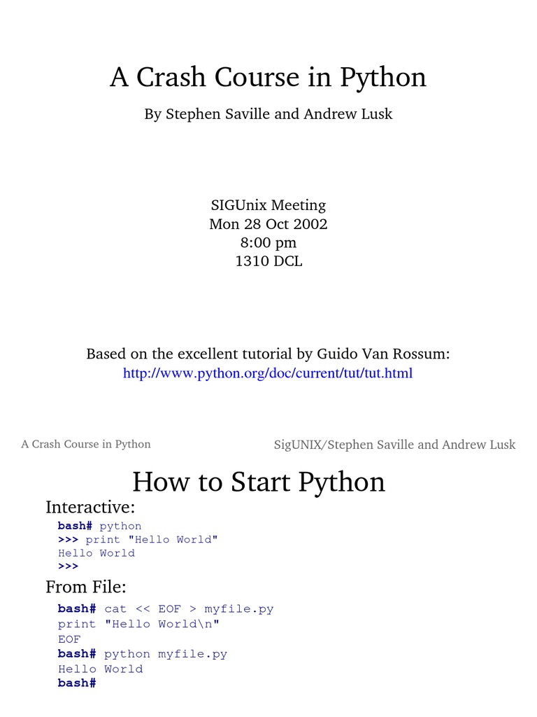 A Crash Course in Python | Anonymous Function | Control Flow